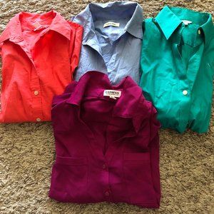 4 Calvin Klein & Express button down blouse tops S